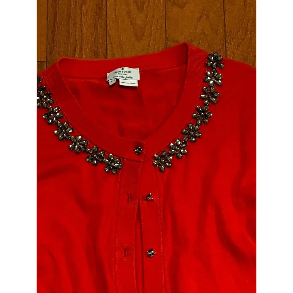 Kate Spade Women’s Jeweled Button Up Cardigan Size S
